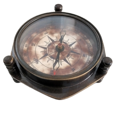 vintage antique brass compass