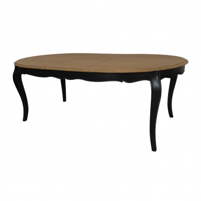 black-brown top oval dining table