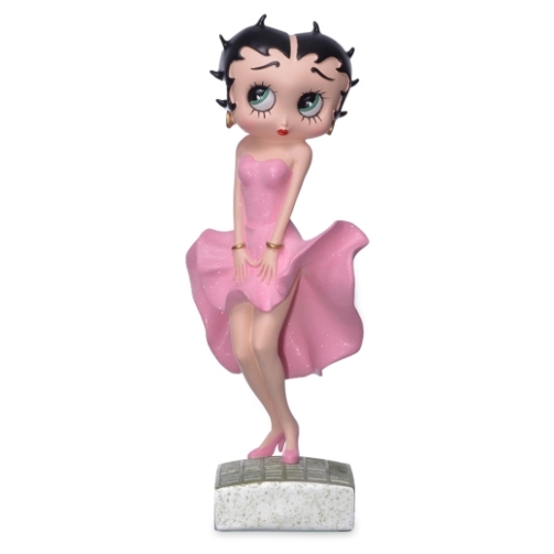 betty-boop-figurine-posing-on-sidewalk-grating-in-pink-dress-12000536-600