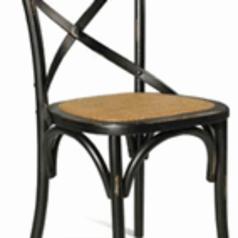 Rattan Seat Cross Back dining chair Black