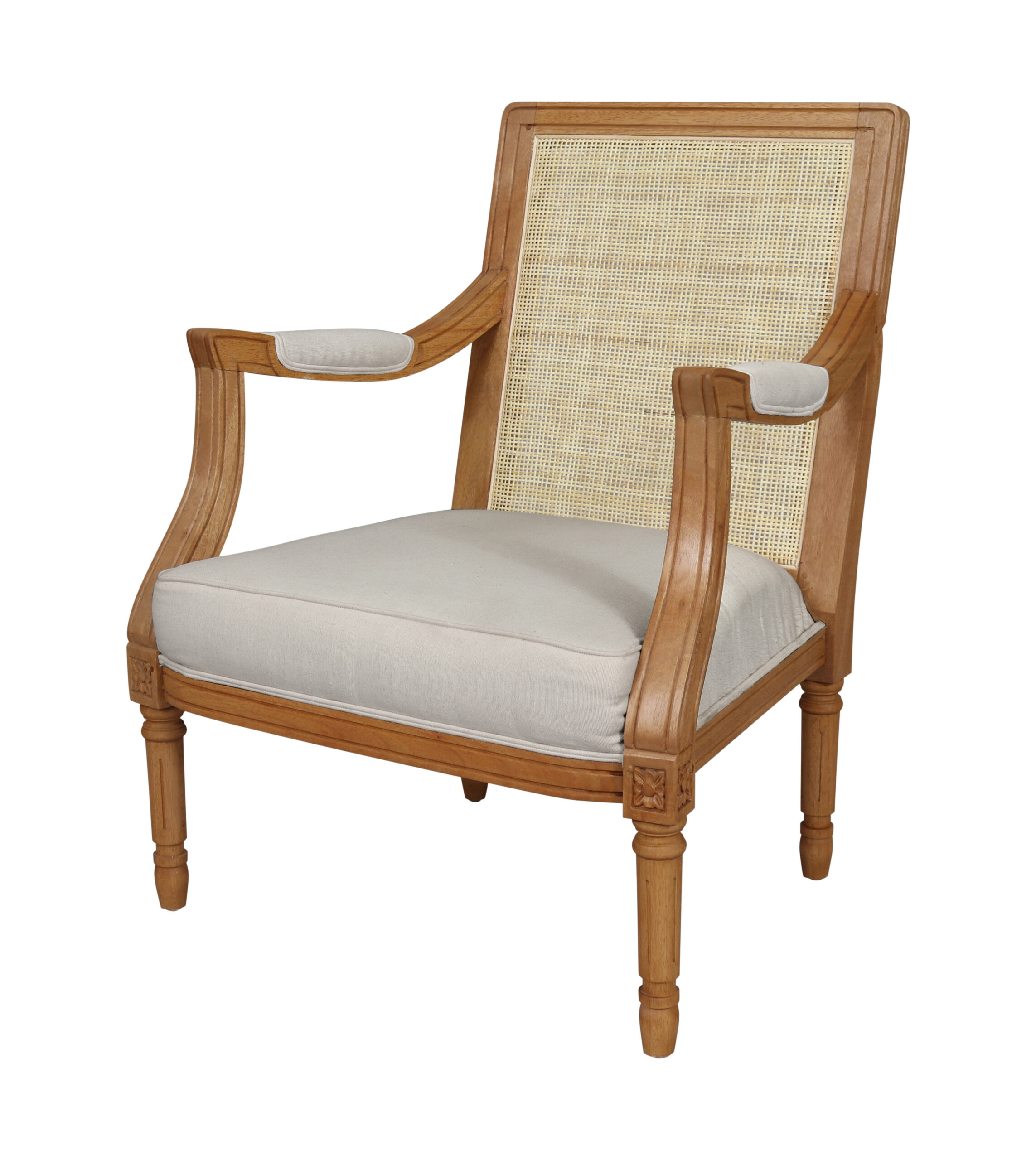 Cabriolet Rattan Simple Fabric Armchair